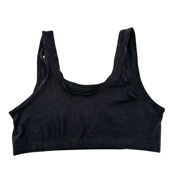 Hanes Set Of 2 Sports Bras Womens Large Black Cotton Spandex Blend - Picture 3 of 4